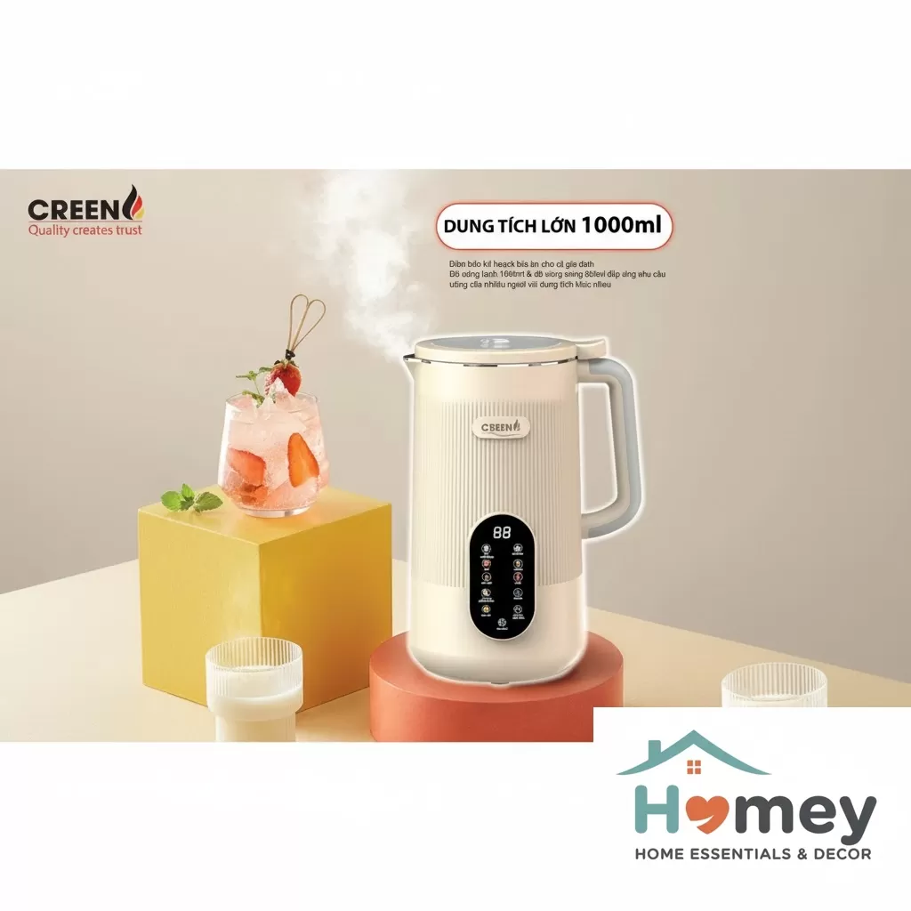 Máy làm sữa hạt creen cr-1000 – lựa chọn số 1 hiện nay, sánh mịn chuẩn hạt nguyên chất