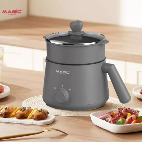Nồi lẩu đa năng magic a-041 1.5l – công suất 600w – lòng nồi chống dính – nấu lẩu, chiên, xào, hấp tiện lợi