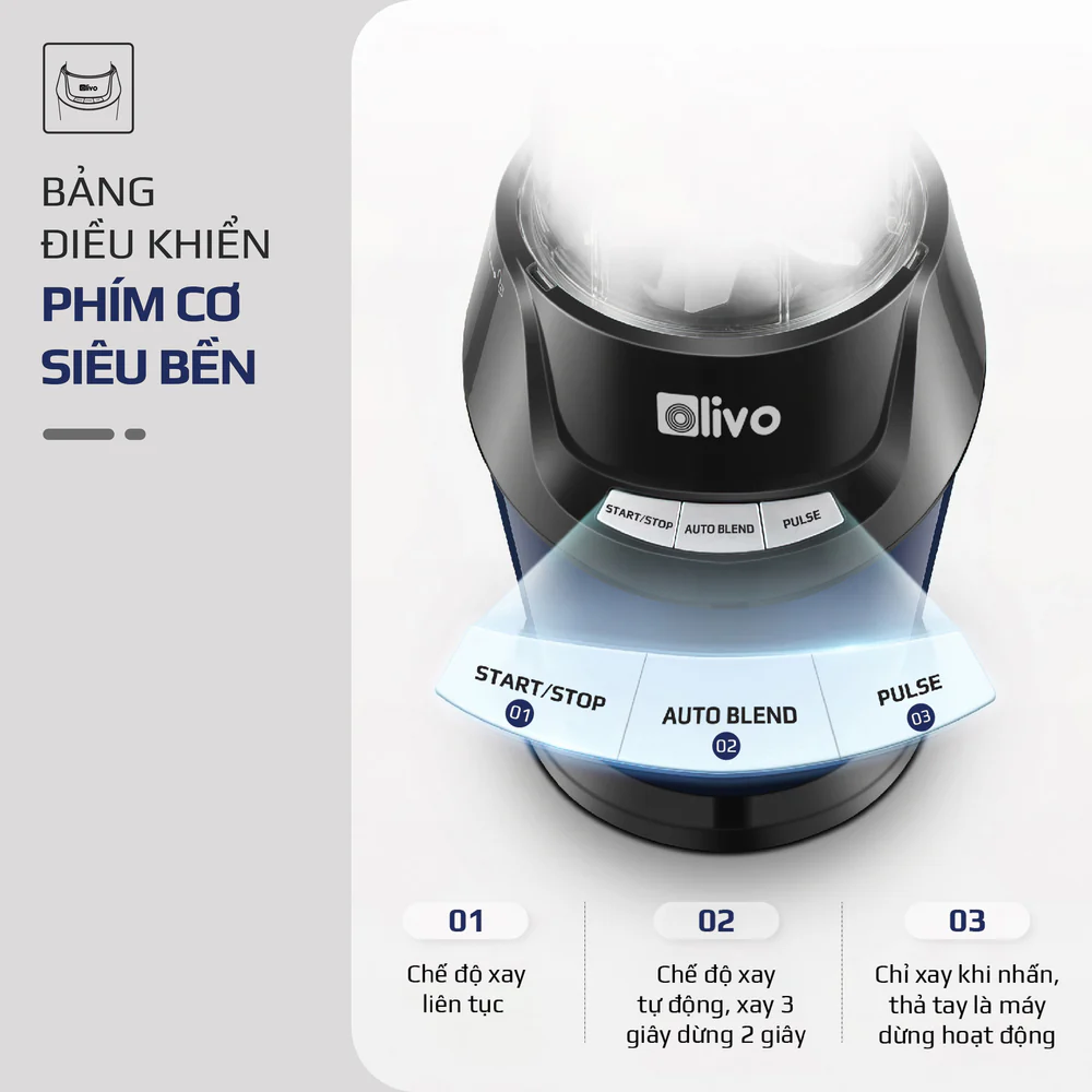 Combo máy xay sinh tố OLIVO MB1000 – Dao S3 chế biến dễ dàng và nhanh gọn